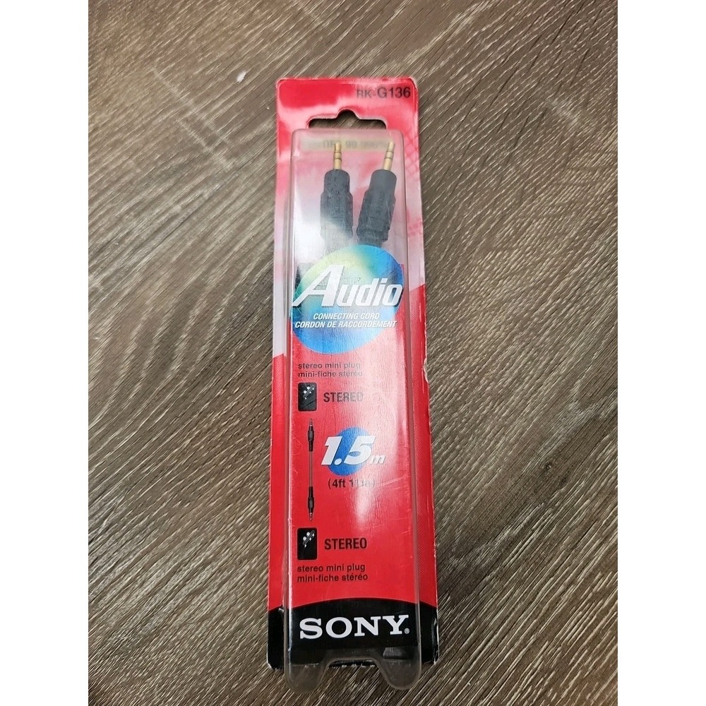 Sony 3.5mm Stereo Audio Cable Male to Male 1.5m / 4.9ft RK-G126 New